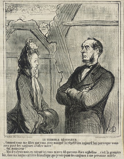 Le Terrible Régisseur, 1864. Creator: Honore Daumier.