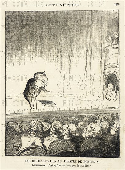 Une Représentation au théâtre de Bordeaux, 1871. Creator: Honore Daumier.