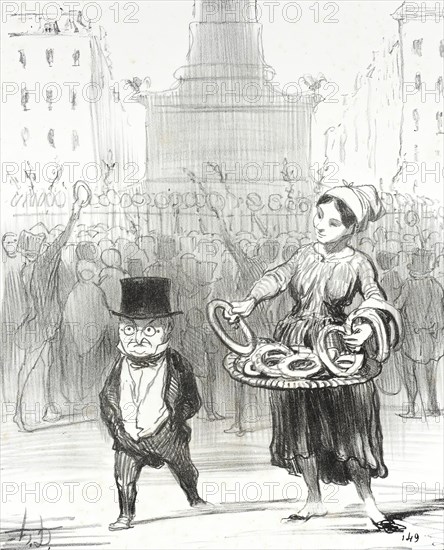 Place de la Bastille, 1850. Creator: Honore Daumier.