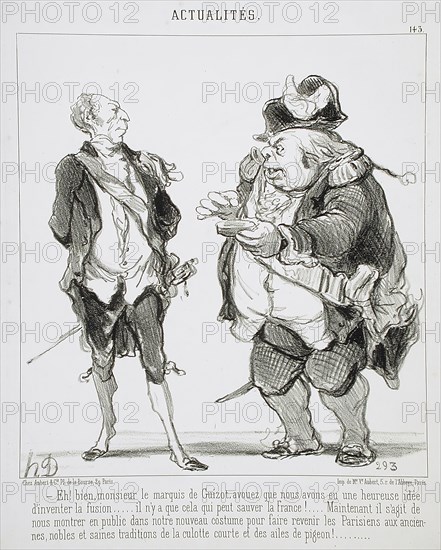 Eh! bien, monsieur le marquis de Guizot..., 1851. Creator: Honore Daumier.