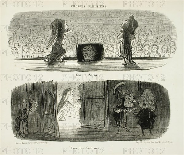 Sur la scène/Dans les coulisses, 1853. Creator: Honore Daumier.