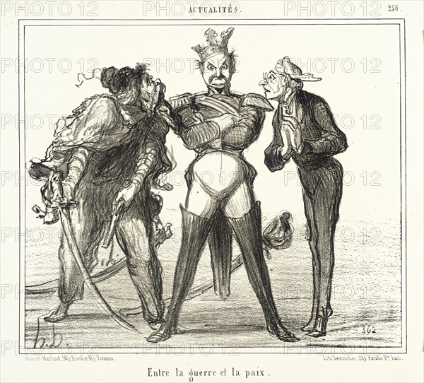 Entre la guerre et la paix, 1855. Creator: Honore Daumier.