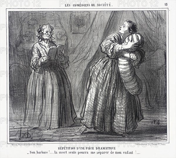Répétition d'une pièce dramatique, 1858. Creator: Honore Daumier.