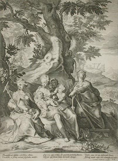 Faith, Hope, and Charity, 1590. Creator: Jacob Matham.