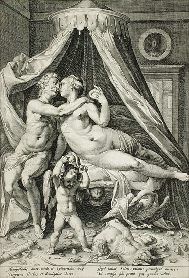 Mars and Venus, c1590. Creator: Jacob Matham.