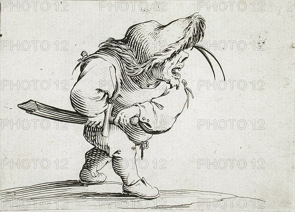 Man About to Pull his Sabre, 1616. Creator: Jacques Callot.