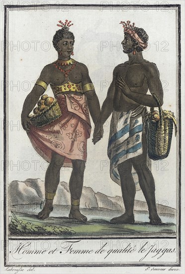 Costumes de Différents Pays, 'Homme et Femme de Qualité le Yaggas', c1797. Creators: Jacques Grasset de Saint-Sauveur, LF Labrousse.