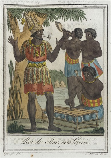 Costumes de Différents Pays, 'Roi de Bar, Près Gorée', c1797. Creators: Jacques Grasset de Saint-Sauveur, LF Labrousse.