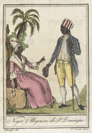 Costumes de Différents Pays, 'Negre & Negresse de St. Domingue', c1797. Creators: Jacques Grasset de Saint-Sauveur, LF Labrousse.