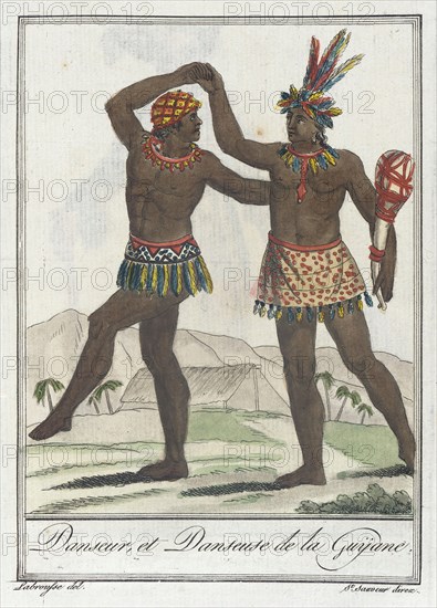 Costumes de Différents Pays, 'Danseur, et Danseuse de la Guÿane', c1797. Creators: Jacques Grasset de Saint-Sauveur, LF Labrousse.