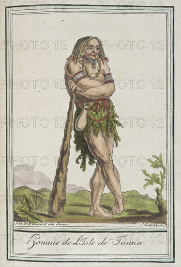 Costumes de Différents Pays, 'Homme de l'Isle de Tanna', c1797. Creators: Jacques Grasset de Saint-Sauveur, LF Labrousse.