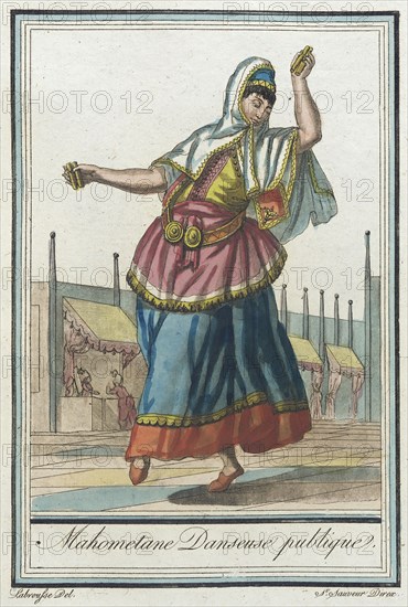 Costumes de Différents Pays, 'Mahometane Danseuse Publique', c1797. Creators: Jacques Grasset de Saint-Sauveur, LF Labrousse.