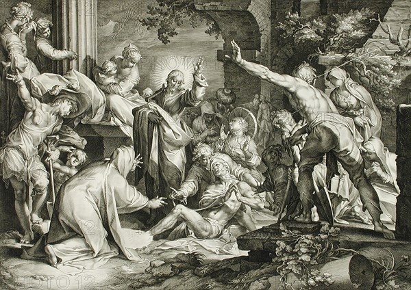 The Raising of Lazarus, c1600. Creator: Jan Muller.