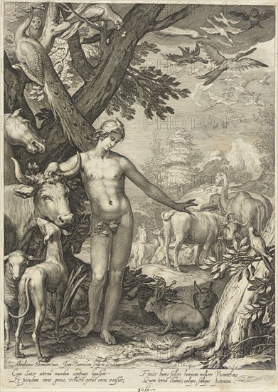 Adam Naming the Animals, 1604. Creator: Jan Saenredam.