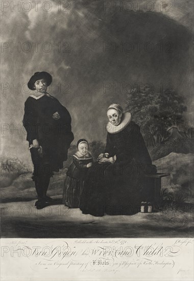 Jan van Goyen, His Wife and Child, 1771. Creator: John Wright.