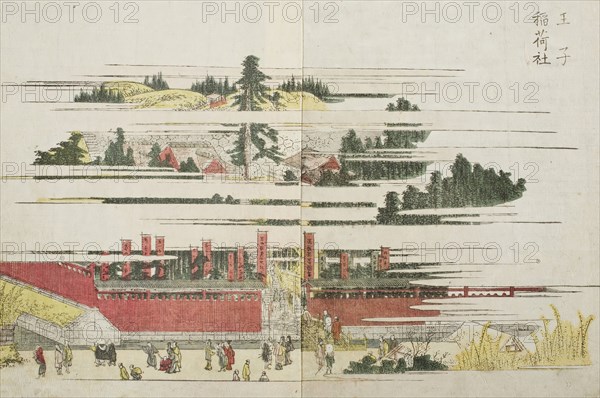 Inari Shrine at Oji, c1802. Creator: Hokusai.