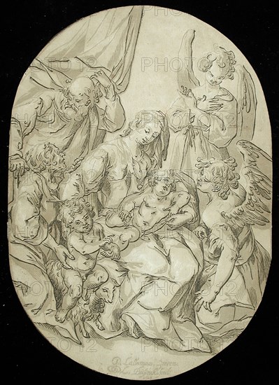 Holy Family with Infant Saint John, 1625. Creator: Ludolph Busing.