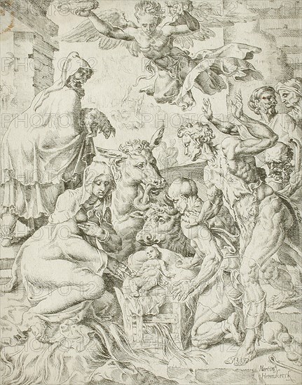 Adoration of the Shepherds, 1548. Creator: Unknown.