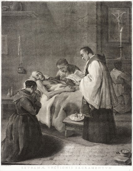 Extreme Unction, c1755. Creators: Marco Alvise Pitteri, Pietro Longhi.