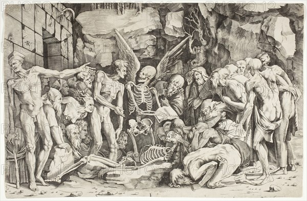The Skeletons, between 1518 and 1525. Creators: Marco Dente, Baccio Bandinelli.