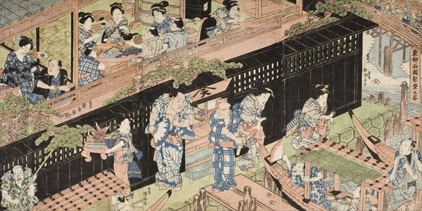 Crowds at Ryogoku, c1820. Creator: Utagawa Kuniyasu.