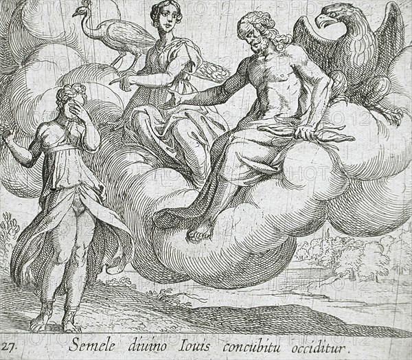 Semele's Wish, published 1606. Creators: Antonio Tempesta, Wilhelm Janson.