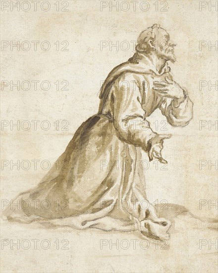 Kneeling Monk, 17th century. Creator: Unknown.