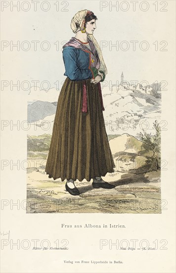 Costume Plate (Frau aus Albona in Istrien), 19th century. Creator: Unknown.