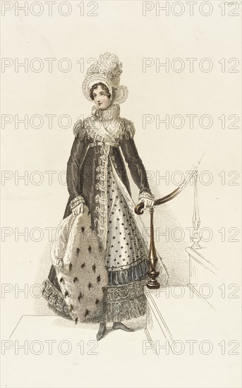 Fashion Plate (Half Mourning Walking Dress), 1819. Creator: Unknown.
