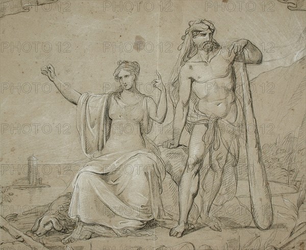 Hercules and Seated Woman, 19th century. Creator: Unknown.