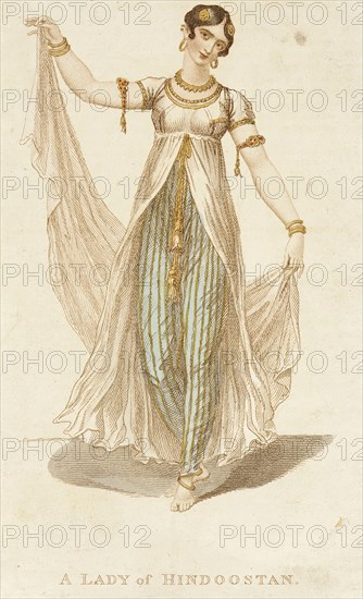 Fashion Plate (A Lady of Hindoostan), 1809. Creator: Unknown.