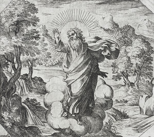 God Creating Plants and Trees, c1600. Creator: Antonio Tempesta.