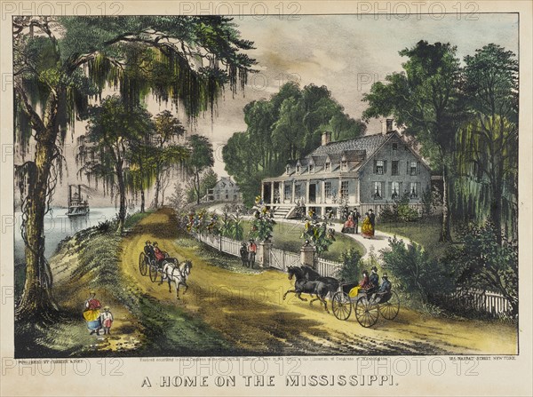 A Home on the Mississippi, 1871. Creator: Currier and Ives.