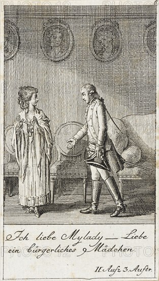 Plate 5 for Schiller's 'Intrigue and Love', 1785. Creator: Daniel Nikolaus Chodowiecki.