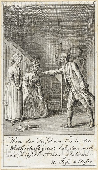 Plate 6 for Schiller's 'Intrigue and Love', 1785. Creator: Daniel Nikolaus Chodowiecki.