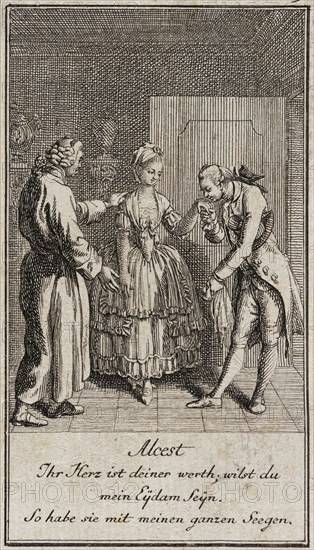 Illustration for Gellert's 'Six Fables and Six Stories', 1775. Creator: Daniel Nikolaus Chodowiecki.