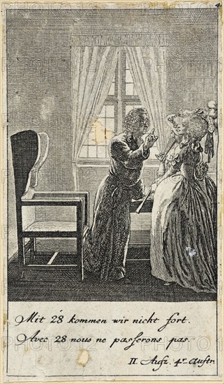 Plate 4 for C. L. Bretzner's 'The Marriage Broker', 1784. Creator: Daniel Nikolaus Chodowiecki.