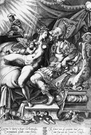 Mars and Venus (image 2 of 2), 16th century. Creator: Enea Vico.