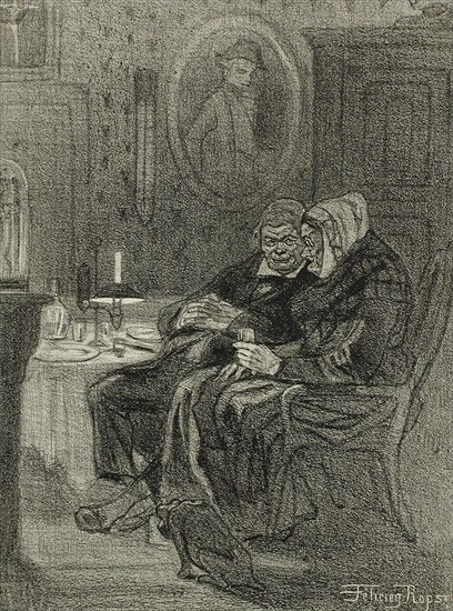 Les Derniers Flamands, 1858. Creator: Félicien Rops.