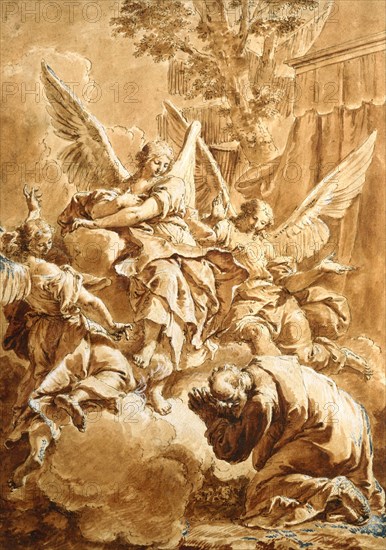 Abraham and the Three Angels, c1750. Creator: Francesco Fontebasso.