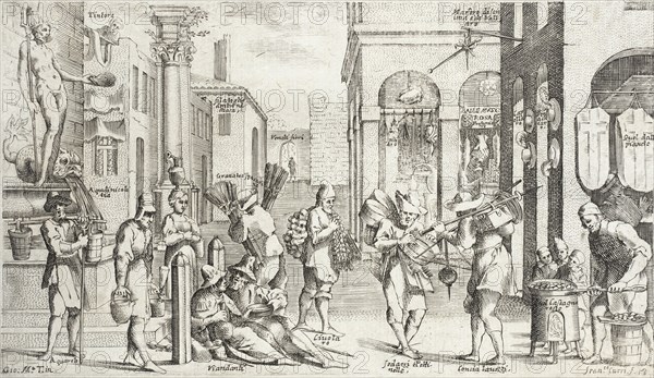 Trades Practiced in Bologna, c1640. Creators: Francesco Curti, Agostino Parisini.