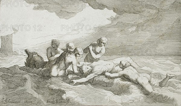 Hero and Leander, 17th century. Creator: Frederick Bloemaert.