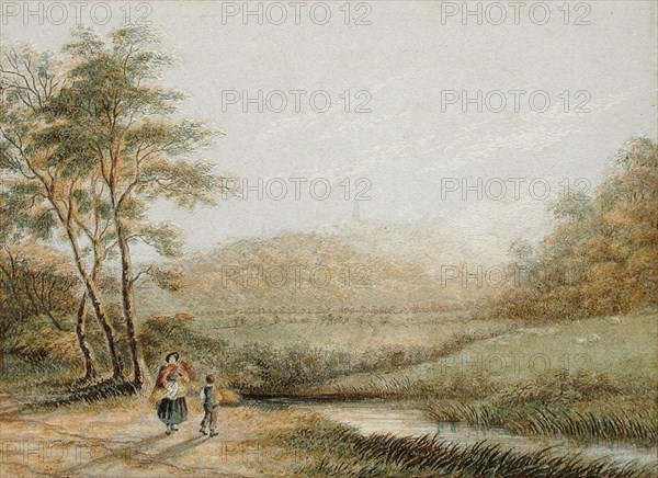 View from Harrow-on-the-Hill, c1850. Creator: George Baxter.