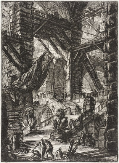 The Staircase with Trophies, 1761. Creator: Giovanni Battista Piranesi.