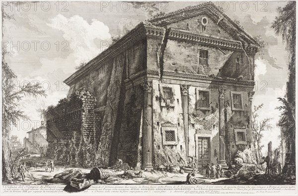 View of the Temple of Bacchus, now the church of San Urbano, two miles..., between c1760 and c1778. Creator: Giovanni Battista Piranesi.