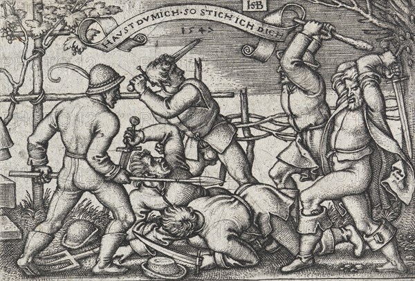 Peasants' Brawl, between 1546 and 1547. Creator: Sebald Beham.