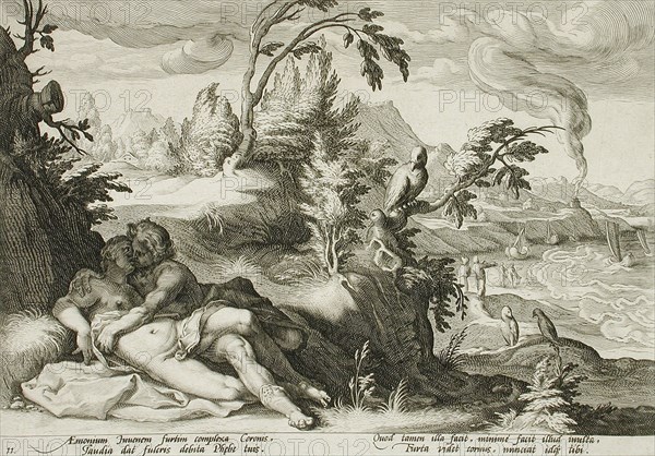 Apollo and Coronis, published 1590. Creator: Unknown.