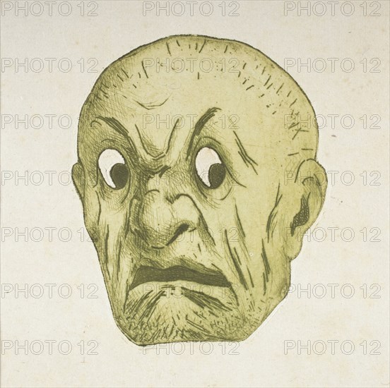 Grotesque Mask, before 1888. Creator: Henri-Charles Guerard.