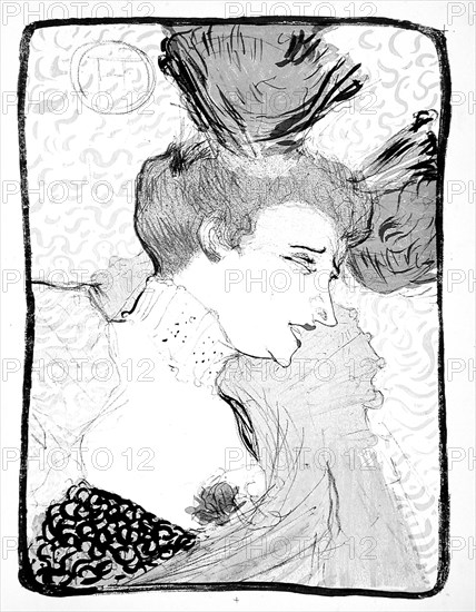 Mlle Marcelle Lender, bust length, 1895. Creator: Henri de Toulouse-Lautrec.