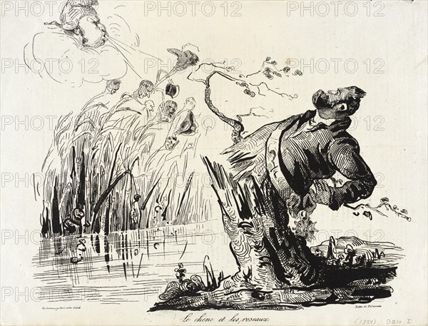 Le chêne et les roseaux, 1834. Creator: Honore Daumier.